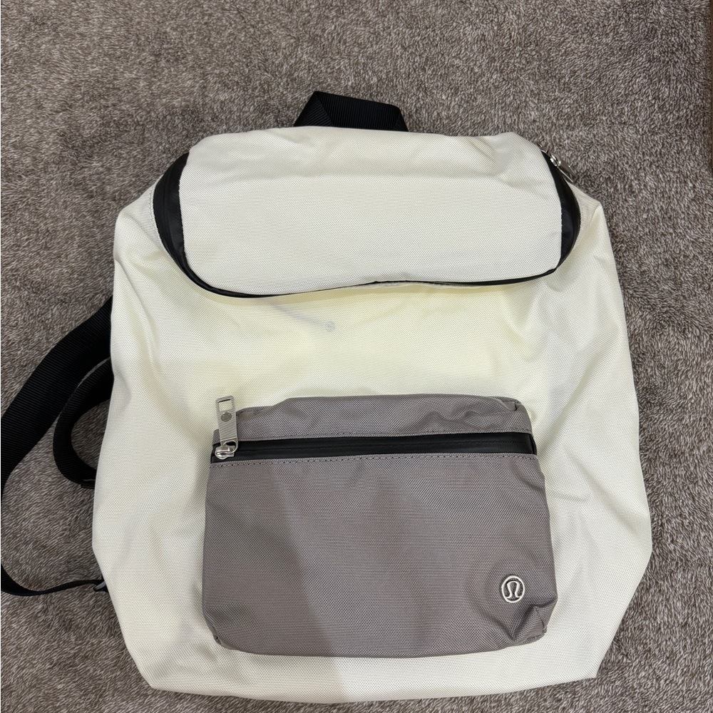 Lululemon White and Gray Backpack 20L
